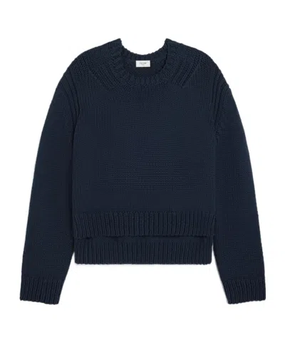 Celine Crewneck Sweater In Cotton In Blue