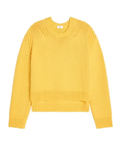 Celine Crewneck Sweater In Cotton In Yellow