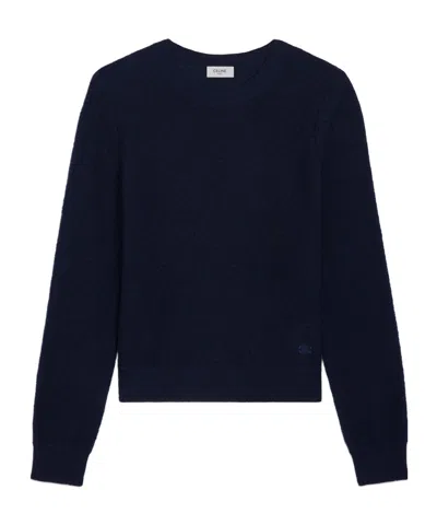 Celine Crewneck Sweater In Wool In Blue