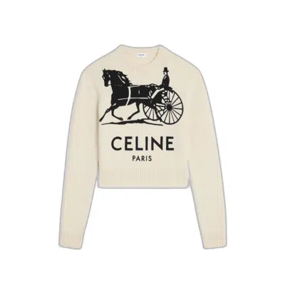 Celine Crewneck Sweater In White