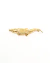 Celine Céline Crocodile Brooch In Gold