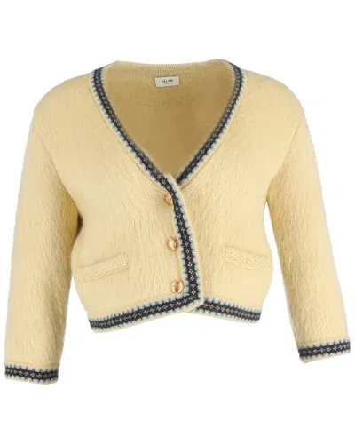 Celine Cropped Cardigan In Gold