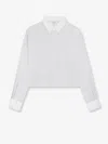 Celine Women Cropped Cotton Shirt With Striped Motif In White
