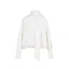 Celine Cropped Lavallier Blouse Women In White