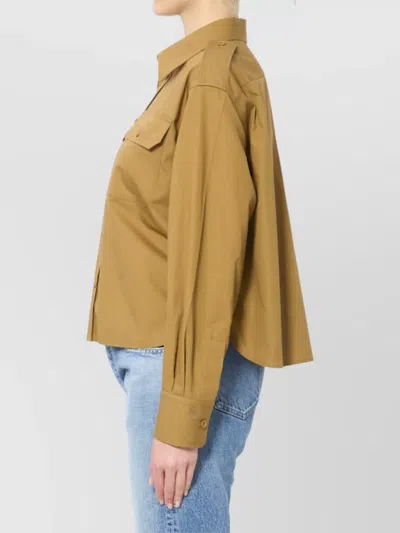 Celine Cropped Regular-fit Shirt In Neutral
