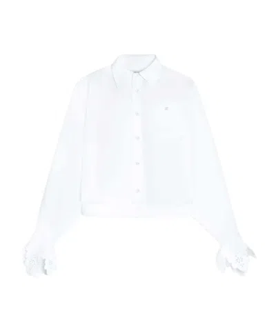 Celine Cropped Shirt In Cotton Poplin In Gray