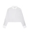 Celine Women Cropped Cotton Shirt With Striped Motif In White