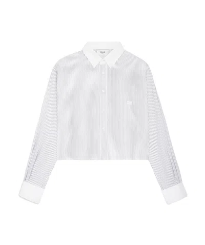 CELINE CROPPED SHIRT IN STRIPED POPLIN