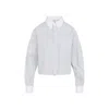 Celine Women Cropped Cotton Shirt With Striped Motif In White