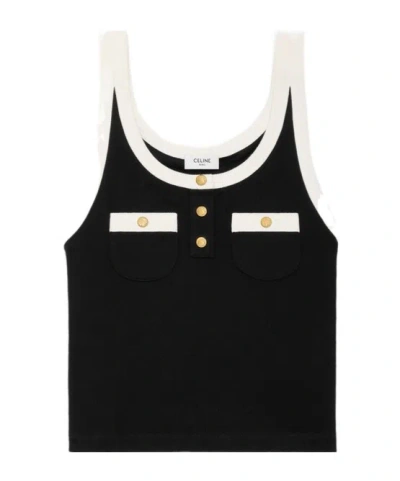Celine Cropped Tank Top In Cotton Jersey