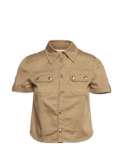 Pre-owned Celine Cropped Utility Shirt In Neutrals