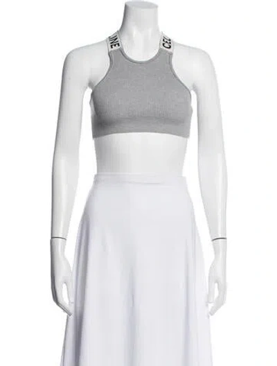 Pre-owned Celine Crossback Sports Bra Crew Neck Sports Bra In White