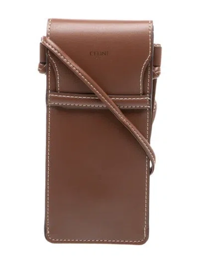 Pre-owned Celine Crossbody Travel Pouch In Brown