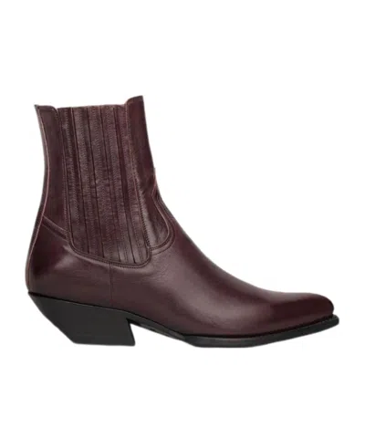 Celine Cruiser Calfskin Chelsea Boots In Red