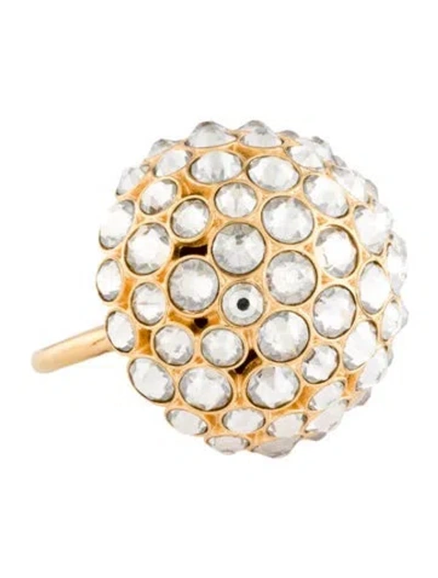Pre-owned Celine Crystal Cocktail Ring In Multi