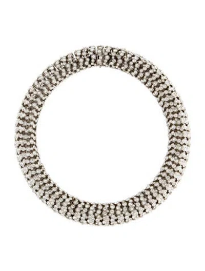 Pre-owned Celine Crystal Collar Necklace, 17.5" In Transparent