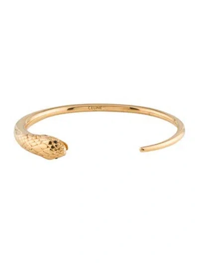 Pre-owned Celine Crystal Snake Cuff Bracelet, 6.5" In Multi