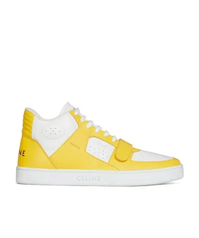 Celine Ct-02 Calfskin Velcro Medium-sized Sneakers In White