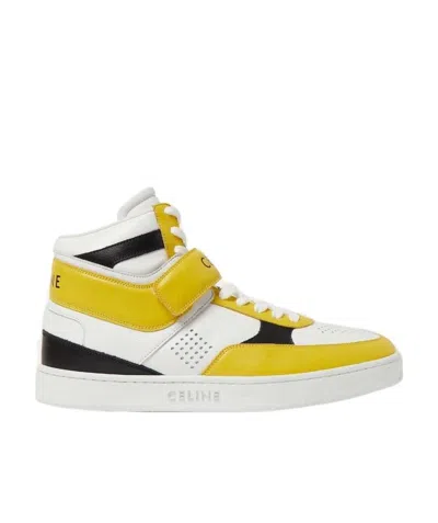 Celine Ct-03 Leather Sports Shoes With High Uppers In White