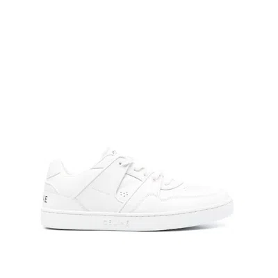 Celine Ct-04 Low Top Leather Sneakers In White
