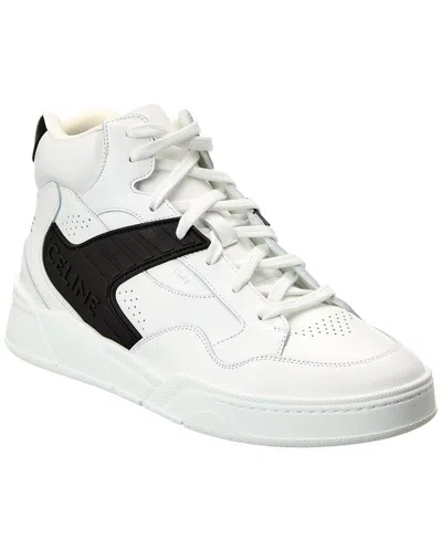 Celine Ct-06 Leather High-top Sneaker In White
