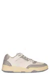 Celine Trainer Ct-09 Low Lace-up Sneaker In Calfskin And Mesh In Neutral
