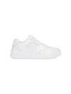 Celine Men Ct-09 Leather Sneakers With Mesh Inserts In White