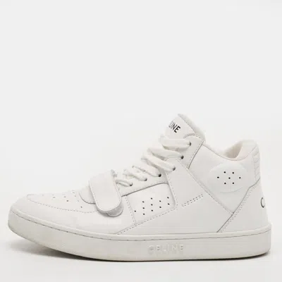 Pre-owned Celine Ct-02 Size 37 White Leather Lace Up Sneakers