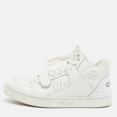Pre-owned Celine Ct-02 Size 37 White Leather Lace Up Sneakers