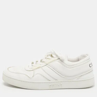 Pre-owned Celine Ct-02 Size 39 White Leather Lace Up Sneakers