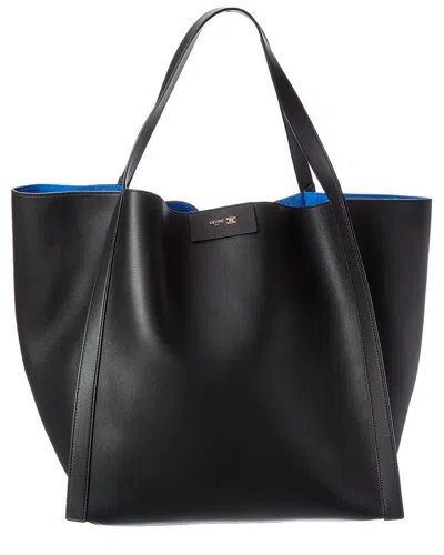 Celine Cube Medium Leather Tote In Black