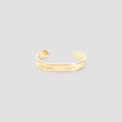 Celine Cuff Bracelet With Mini -inspired Profile In Metallic