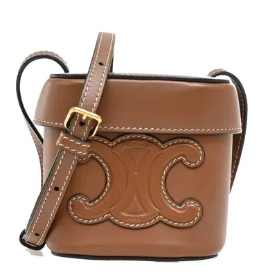 Pre-owned Celine Cuir Triomphe Box Bag Leather Brown Leather Handbag ()