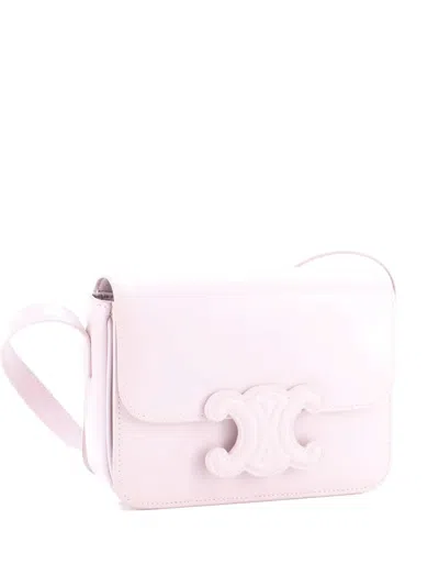 Pre-owned Celine Cuir Triomphe Leather Teen Shoulder Bag In Pink