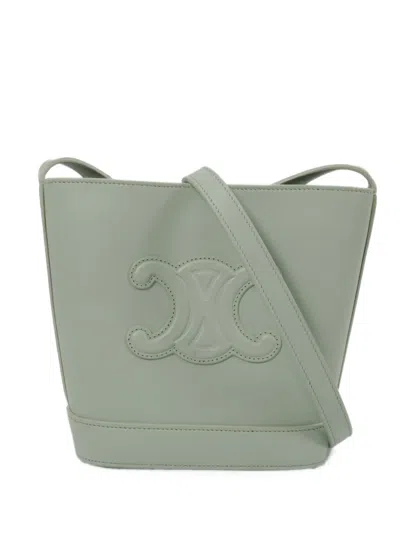 Pre-owned Celine Cuir Triomphe Shoulder Bag In Green