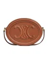 Celine Cuir Triomphe Smooth Cow Leather Cross-body Oval Shoulder Bag In Brown