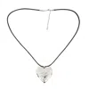 Celine Cur Triomphe Necklace In Brass With Gold Finish And Cotton In Silver Tone/black