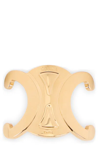 Celine Curvilinear Elegance Ring For Bags And Scarves - 3 Cm In Gold