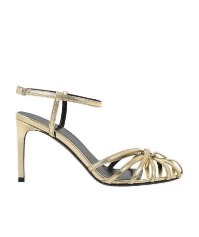 Celine Cut-out Sandals In Gold
