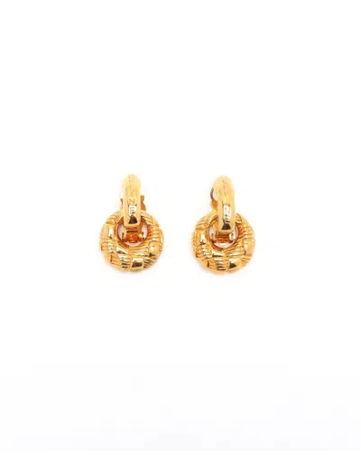 Celine Céline Dangling Clip-on Earrings In Gold
