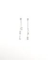 Celine Céline Dangling Rhinestone Earrings In Metallic