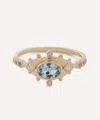 Celine Daoust 14ct Gold Aquamarine And Diamonds Eye Ring