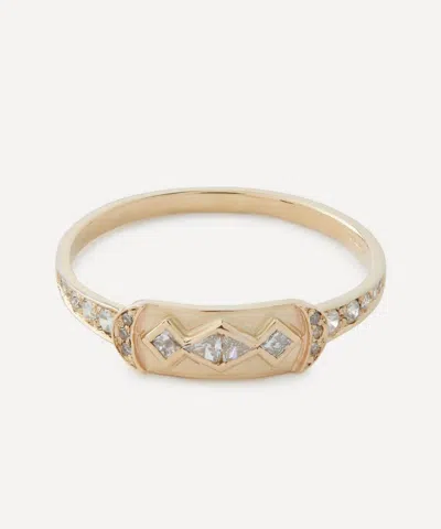 Celine Daoust 14ct Gold Geometric Diamond Totem Ring