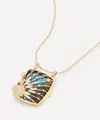 Celine Daoust 14ct Gold Labradorite Sun And Diamond Locket Necklace In Gold