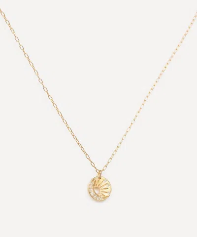 Celine Daoust 14ct Gold Little Sun And Moon Medal Pendant Necklace