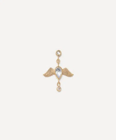 Celine Daoust 14ct Gold Pear Moonstone Bird Diamond Single Earring