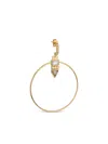 Celine Daoust 14k Yellow Gold Moonstone Diamond Hoop Earrings In Gold