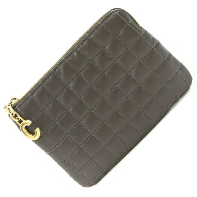 Pre-owned Celine Dark Brown Leather Coin Purse/coin Case ()