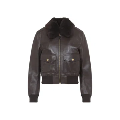 CELINE DARK BROWN LEATHER JACKET