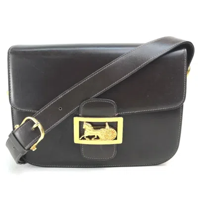 Pre-owned Celine Dark Brown Leather Shoulder Bag ()